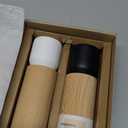 LARS NYSØM Wooden Salt and Pepper Grinder Set Manual - Salt and Pepper Mills with Adjustable Ceramic Grinder - Elegant Beechwood Pepper and Salt Mill Set for Dining Table (Black/White)