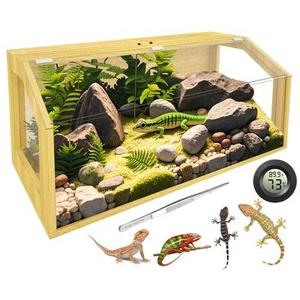 15 Gallon Compact Clear Lizard Enclosure Cage with Lock Top Ideal for Dwarf Species, 20" L12" W14" H 15 Gallon Compact Clear Lizard Enclosure Cage with Lock Top Ideal for Dwarf Species, 20" L12" W14" H