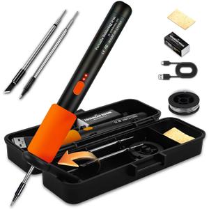 KINGSOM Cordless Soldering Iron Kit, 2 in 1 Corded/Wireless Soldering Iron Cordless, 8 Seconds Fast Heating with Stand Portable, 500F-842F Adjustable Temp for DIY, Appliance Repair