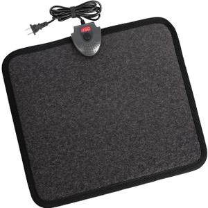 Heated Floor Mat Under Desk for Foot Warmer - Wider 110V Adjustable Temperature Electric Space Heaters Heating Pad - Carbon Crystal & Energy Saving Feet Warmers for office,home (Black Gray) (Black Gray)