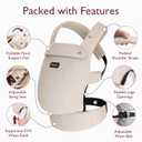 Momcozy Baby Carrier - Ergonomic, Cozy and Lightweight Carrier for 7-45lbs, Effortless to Put On, Ideal for Hands-Free Parenting, Enhanced Lumbar Support, Purehug for Infant to Toddler, Khaki