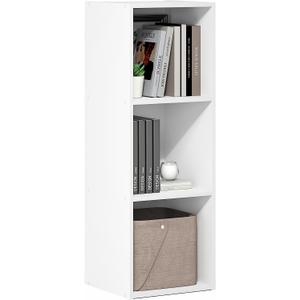 Furinno LUDER Book Shelf, 3-Cube Bookshelf, Bookcase, White