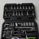 46 Pieces 1/4 Inch Drive Industrial Grade Socket Ratchet Wrench Set, with Bit Socket Set Metric and Extension Bar for Auto Repairing and Household, With Thickened Storage Case