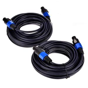 2 Pack 200 ft Male Speakon to Speakon Cables, Professional 12 Guage AWG Audio Cord DJ Speaker Cable Wire with Twist Lock - 2 Conductor