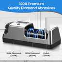 5-in-1 Electric Knife Sharpener for Kitchen Knives, with 100% Diamond Abrasives, 3 Adjustable Speeds, Quickly Sharpening for Straight/Serrated/Kitchen Knives, Scissors