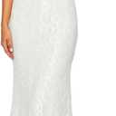 Elegant Lace Floral V Neck Backless Bodycon Dresses for Women Sexy Cut Out Low Back Sleeveless Maxi Dress Wedding Guest, L