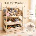 EAQ 2-in-1 Stuffed Animal Storage & Toy Organizer for Kids Rooms, 6 Bins