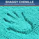 Smiry Luxury Chenille Bathroom Rugs 59x20, Extra Soft and Absorbent Shaggy Bath Mat, Machine Washable, Non-Slip Plush Carpet Runner for Tub, Shower, and Floor, Home Decor Accessories, Turquoise