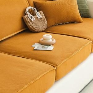 Sofa Slipcovers Stretch Couch Cushion Cover 1pc Corduroy Furniture Protector with Elastic Suitable for Armchair, Loveseat,3&4 Seat (1, Dark Orange, 28''x32'')