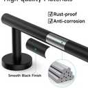 USHOWER Matte Black Towel Bar, 24-Inch Towel Rack for Bathroom Wall Mounted, Thicken SUS304 Stainless Steel Towel Rod Modern Home Decor (Total Length 26-Inch)