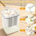 Greek Yogurt Strainer,1100ml Yogurt Strainer Separator,Yoghurt Maker with Fine Mesh Bag & Lid for Thick Greek Yogurt, Soybean Milk,Berries,Soup,Fruit Juice,Coffee(White,Size:10.8 * 9 * 17.6cm)