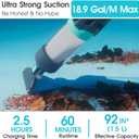 Heavy Duty Handheld Pool Vacuum - 18.9GPM Powerful Suction, 25m Ultra Fine Mesh Filter for Smaller Debris, 14'' Wide Vacuum Head, 60mins Running Time (Blue)