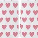 Siilues Valentines Day Kitchen Towels Set of 2, 18x26 Inch Valentines Day Dish Towels Sweet Heart Valentines Day Decor Hand Towels Seasonal Decorations for Home Drying Dishcloth