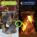 Solar Garden Lights, Flickering Stump Solar Flame Lantern Light Waterproof, Outdoor Stump On Fire Torch Light, Solar Powered Landscape Decoration Lighting for Patio Pathway Deck Yard (Natural)