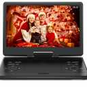 16.9" Portable DVD Player with 14.1" Large HD Screen,High Volume Speaker,4-6 Hours Built-in Rechargeable Battery,Support USB/SD Card/Sync TV and Multiple Disc Formats,Region Free,Remote Control,Black