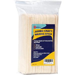 Apremont 100 Piece 6 Inch Large Jumbo Wooden Craft Sticks, Premium Natural Organic Wood for Waxing, Craft Project, Tongue Depressor, Popsicle, Ice Cream Stick,Woodcraft, Paint Stirrer and Art