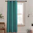 RYB HOME Privacy Blackout Curtains, Thermal Insulating Room Divider Large Window Treatment for Glass Door Living Room Shared Bedroom Laundry Room, W 60 x L 108 inches, Teal, 1 Panel