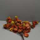 Artificial Fall Flowers for Outdoor Decor 2 Pcs UV Resistant Fake Flowers, Faux Fall Flowers for Outdoor Planters Autumn Silk Flowers for Porch Garden Patio Yard Halloween Decorations (Red, Orange, Yellow)