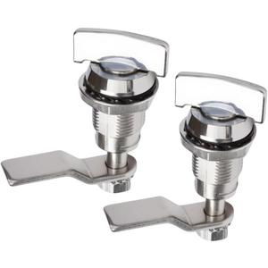 Thumb Operated Offset Cam Lock, Keyless Cylinder Replacement Lock for Storage Door Cabinet (2pcs) Telescopic Tongue