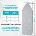 Seiritex Extra Wide Ironing Board Cover and Pad 18 x 54 inch Heat Reflective with Hook and Loop Fasteners, Thick Padding with Elasticized Edges, 3 Layers Iron Board Cover (Gray Cube)