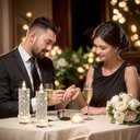 Rose Shadow LED Flameless Candles, 6PCS Romantic Battery Operated Candles Led Pillar Candles for Valentines Anniversary Wedding Christmas Decorations(White, D 2.5" x H 7.2")