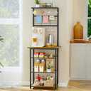 BUTUNITA Coffee Bar Station with 5 Tiers - Small Coffe Bar Kitchen Shelf with 4 S-Shaped Hooks - Corner Storage Baker's Rack for Small Spaces, Entryways, and Living Rooms