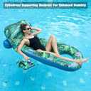 FindUWill Pool Floats Adult - Inflatable Large Pool Float Lounger with Cup Holder, Floating Pool Lounger Raft, Sunchill Tanning Float Pool Accessories Decor Floaties for Lake, Pool, Beach