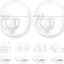 Two Full Breast Pump Parts only Compatible with Momcozy M5 Breast Pump, Not for Others,Including 8pcs Flange Inserts 15/17/19/21mm*2, 24mm Flange*2, Collector*2, Duckbill Valve*2,Diaphragm*2