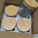 NETANY 4-Pack 16 Oz Glass jars with Airtight Lids, Overnight Oats Containers with Bamboo Lids, Wide mouth Mason Salad jars, Glass Food Storage Containers for Snacks Yogurt Spice Sugar