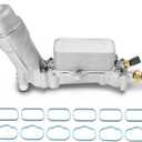 Upgrade Full Aluminum Engine Oil Filter Housing Oil Cooler Kit with Gaskets & Sensors Compatible with 2011-2016 Chrysler 200/300 Dodge Charger Avenger Journey Wrangler Ram Promaster 3.6L