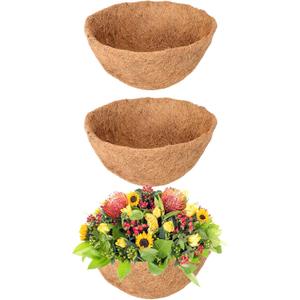 Legigo 3 Pack 10 Inch Hanging Basket Coco Liners Replacement, 100% Natural Round Coconut Coco Fiber Planter Basket Liners for Hanging Basket Flowers/Vegetables