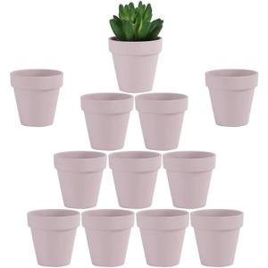 Yishang 2.5 inch Pink Terracotta Pots with Drainage Holes,Small Mini Clay Ceramic Pottery Planter,Cactus Flower Terra Cotta Pots,Succulents Nursery Pots for Indoor/Outdoor Plants,Crafts-12 Pack