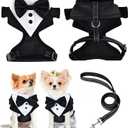 Dog Tuxedo Harness Dog Harness for Medium Dogs with Leash Dog Wedding Attire Small Dog Formal Tuxedos Dog Outfit Wedding Small Dog Tuxedo Tuxedo for A Dog Outfit Dog Costume Wedding Outfit for Dog