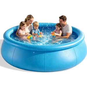 10FT x 30IN Inflatable Swimming Pool, Large Round Blow Up Pool for Family & Kids, Heavy-Duty Backyard Summer Water Party Pool with Repair Kit & Accessories