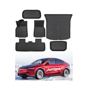 TAPTES New Model Y Juniper Floor Mats 2025 2026 | All-Weather Car Full Set | Front Rear Floor Liner Cargo Liners Trunk for Tesla Model Y | Rubber Carpet Interior Accessories 5 Seater | 6 PCS
