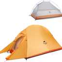 Naturehike Cloud Up 1 Person Tent, Lightweight Backpacking Tents for One Man, Waterproof Ultralight One Person Tent for Camping Hiking Backpacking (Orange)