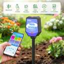 8-in-1 Soil Moisture Tester with APP Monitoring, Soil Moisture pH Meter, Light, Salinity, Fertility, EC, Temperature, Humidity Soil Test Kit for Garden, Farming, Lawns, Indoor & Outdoor Plants.