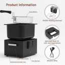 4.9 Liters/20 Cups 1800W Large Electric Deep Fryer with 3 Frying Baskets, Adjustable Temperature,View Window Lid,Countertop Stainless Steel Body Deep Fryer Pot, Fry Fish for Home Use