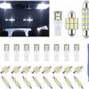 iFunyLED 24 Pieces Dome Light LED Car Interior Bulb Kit Set 194 T10 DE3175 578 31mm 42mm Bulbs Interior Replacement Lights for Car Map License Plate Door Side Marker Cornering Trunk Light - Cool White