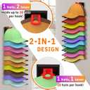 Volnamal Hat Organizer for Baseball Caps, 2 Pack Hold Up to 40 Hats, Hat Rack for Wall Space Saving, Hat Hanger w/Strong Adhesive Hat Storage Holder Display for Closet Door and Wall (Black & Color)