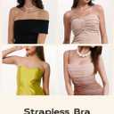 Women's Strapless Bra Multiway Lift Padded Underwire Bra Anti Slip Full Coverage Convertible Brassie (34A, Nude)