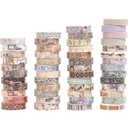 YUBBAEX Vintage Washi Tape Pack 50 Rolls Retro Printed Masking Tape Antique Patterns Decorative for Arts, DIY Crafts, Journal Supplies, Planners, Scrapbook, Card/Gift Wrapping