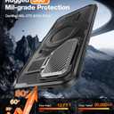 for Samsung Galaxy S25 Case,Galaxy S24 Case with Screen Protector,[Compatible with Magsafe][Adjustable Camera Stand] Military-Grade Shockproof Protective Magnetic Cover-Black