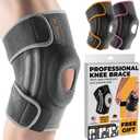 DR. BRACE ELITE Knee Brace with Side Stabilizers & Patella Gel Pads for Maximum Knee Pain Support and fast recovery for men and women-Please Check How To Size Video (Moon, Large)