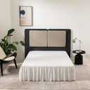 TSUTOMI Bed Skirt Queen Size Ruffled Bed Skirt with Split Corners, Queen Bed Skirt 12 Inch Drop, Queen Size Bed Skirt Ivory for Ruffled Bed Skirt with Split Corners, Bed Skirt Queen Size (12-Queen)
