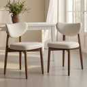 VASAGLE Wooden Dining Chairs Set of 2, Upholstered Kitchen Chairs
Solid Wood Legs, Ergonomic Curved Backrest, Built-in Handle, Mid Century Modern, for Kitchen Dining Vanity, Cappuccino Beige
