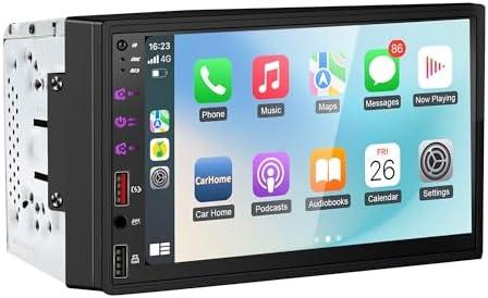 7" Double Din Car Stereo with Wireless Apple CarPlay & Android Auto, Built-in DSP Exclusive, 240W Hi-Power Audio, Bluetooth 5.3 Handsfree, FM Radio, Steering Wheel Control