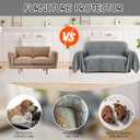 LOMAO Couch Cover Sofa Covers for 3 Cushion Sectional Couch Covers L Shape Couch Cover with Tassel Sofa Protector Washable Reversible Chenille Sofa Slipcover for Pet (Light Grey,Medium(71 * 102))