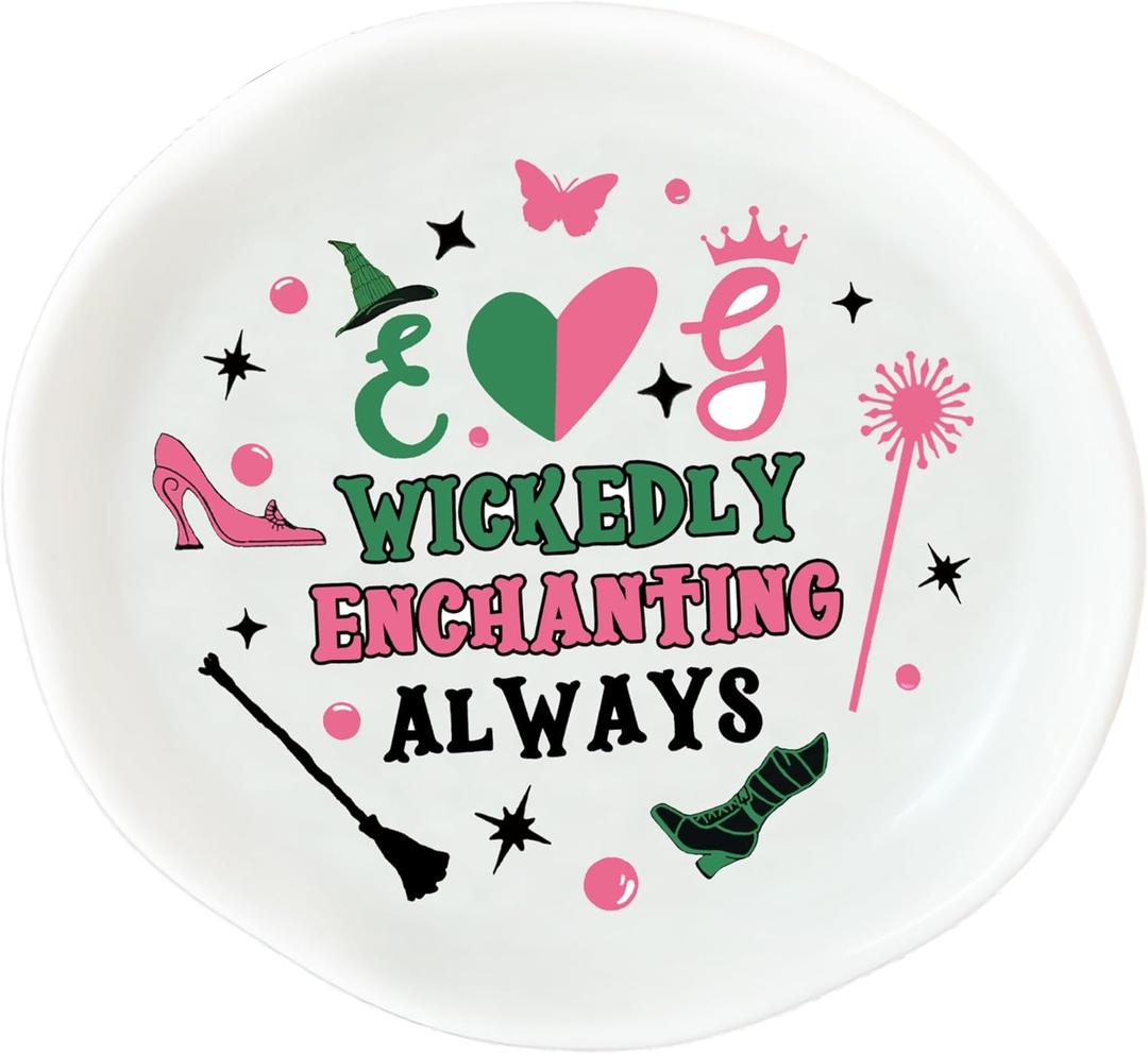 3 x Witch Gifts for Girls Women - For Good Ceramic Jewelry Bracelet Tray - Movie Merchandise for Girls 8-10-12 Birthday Party Decorations School Room Decor Accessories