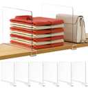 HBlife 12 Inches Tall [Extra Tall Version] Clear Shelf Dividers, 6 Pack Purse Organizer for Closet Perfect for Sweater, Shirts, Handbags, Acrylic Adjustable Bookshelf for Organization
